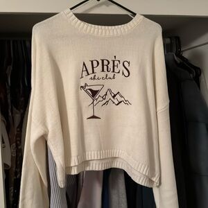 Cropped sweater/shirt long sleeved apres ski club